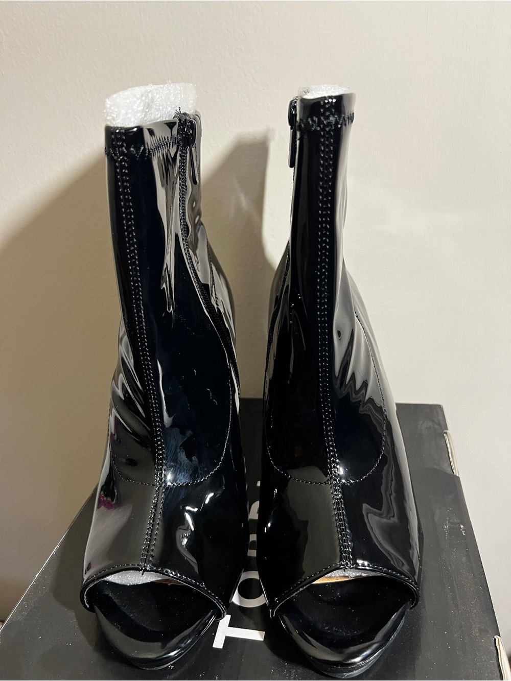 Torrid Women’s Black Patent Peep-Toe High Heel Booties